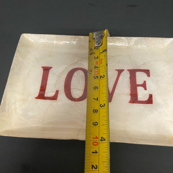 Capiz Rectangular Love Tray (Red/White) Pearl Tone - Picture 7 of 7
